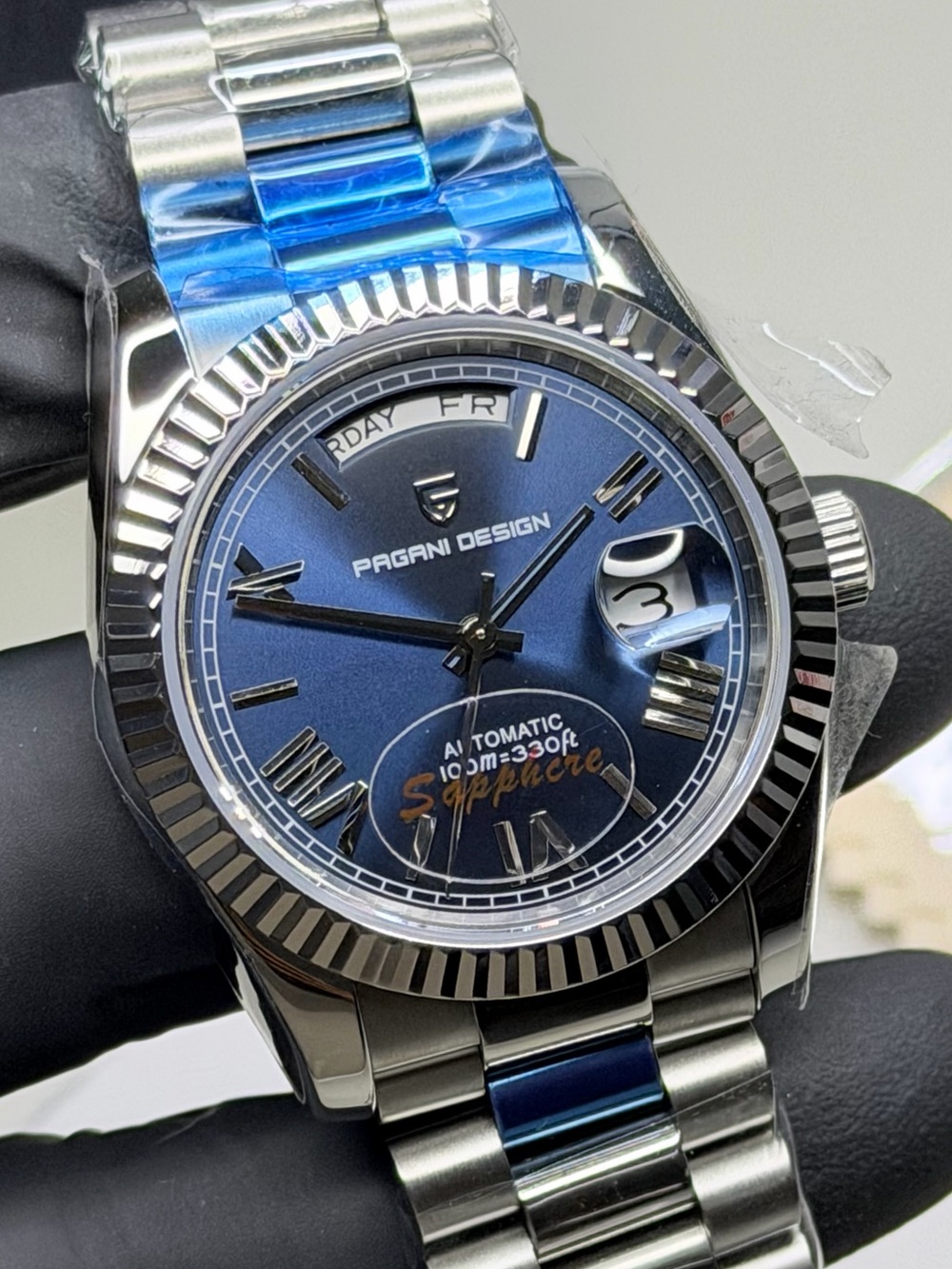 Pagani Design PD-1752 Automatic Day-Date Blue Dial 36mm Men’s Dress Watch